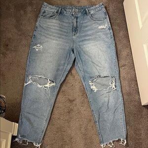 American Eagle Outfitters Blue Boyfriend Jeans Distressed